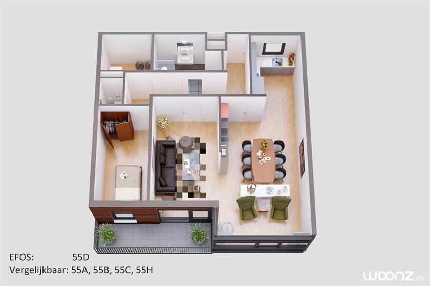 3 kamer appartement 80 m2